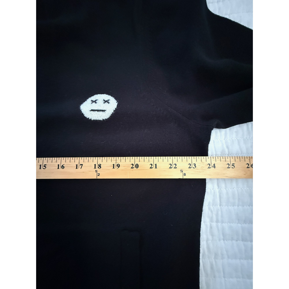 Rag & Bone Cardigan Sweater Mens L Black Wool Sourface Graphic V Neck Button NWT - Picture 6 of 8